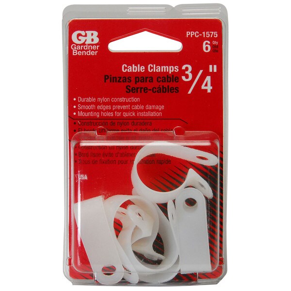 Main product image for GB PPC-1575 3/4" Nylon Cable Clamps Natural 6 Pcs. 099-2150